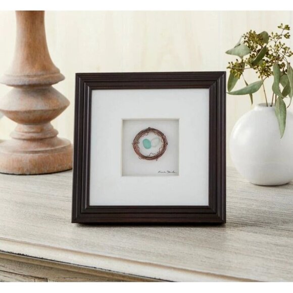 Sharon Nowlan Two in the Nest Shadow Box Frame Nova Scotia Artist NWT - Picture 4 of 8